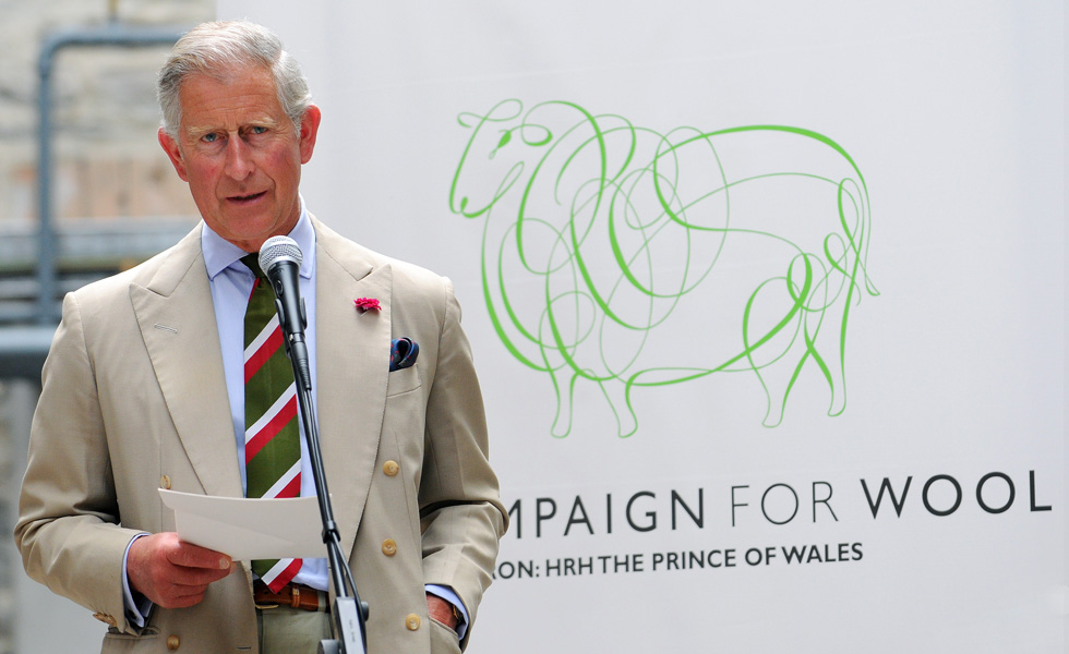 HRH Prince Charles at the National Wool Museum for the Campaign for Wool